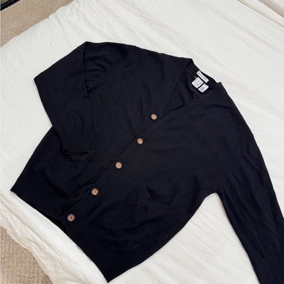 Vintage Sweaters - Vintage 100% wool Black Cardigan
